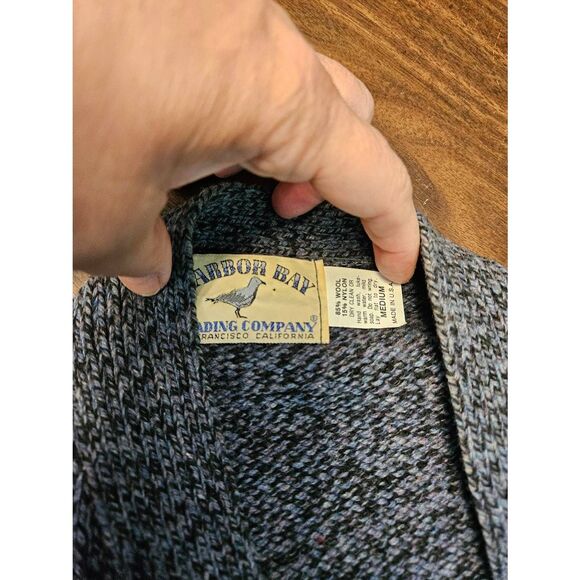 Harbor Bay Blue Wool Blend Sweater Vest Mens Size Medium Vintage 80's - Picture 6 of 9